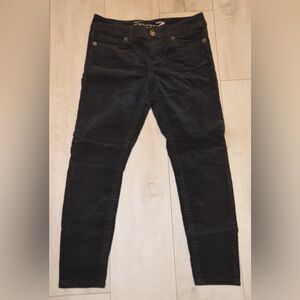 Seven7 Women's Dark Black Velour Jeans